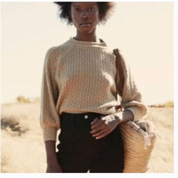 Doen Sweaters - DOEN Sz S Sacha Wool Pullover Sweater in Oatmeal Tan